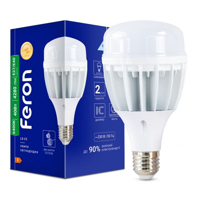 Светодиодная лампа Feron LB-65 40Вт E27-E40 6400K Светодиодная лампа Feron LB-65 40Вт E27-E40 6400K