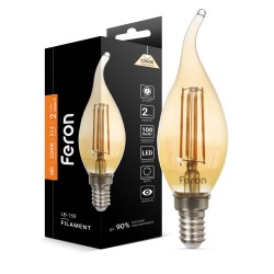 Світлодіодна лампа Feron Filament LB-159 6Вт E14 2200K свічка на вітрі