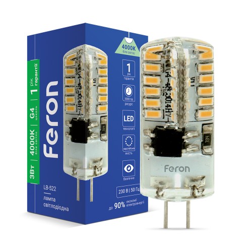 Світлодіодна лампа Feron LB-522 3W 230V G4 4000K