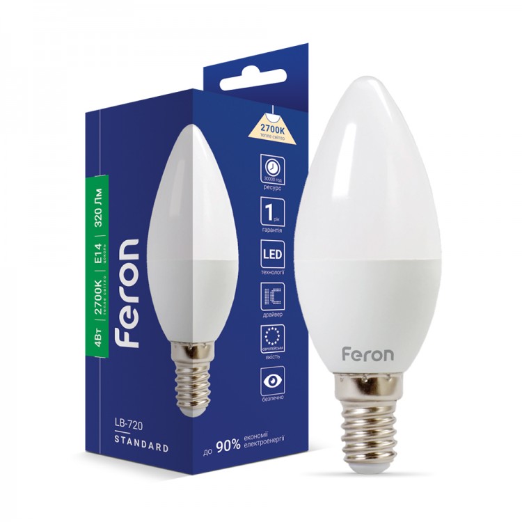 Светодиодная лампа Feron LB-720 4Вт E14 2700K