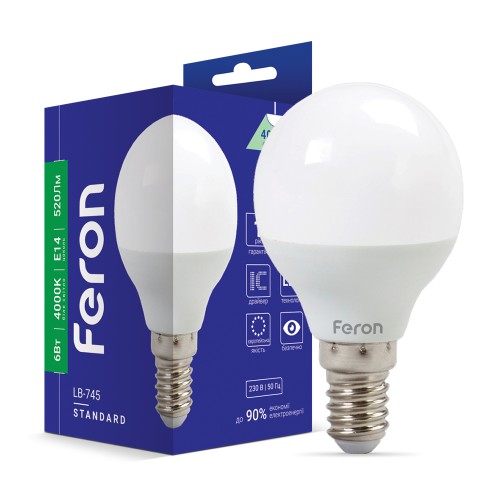 Світлодіодна лампа Feron LB-745 6Вт E14 4000K