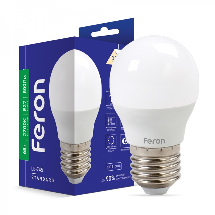 Светодиодная лампа Feron LB-745 6Вт E27 2700K