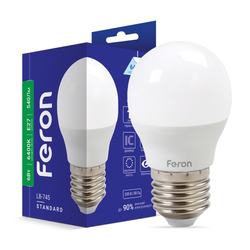Світлодіодна лампа Feron LB-745 6Вт E27 6400K