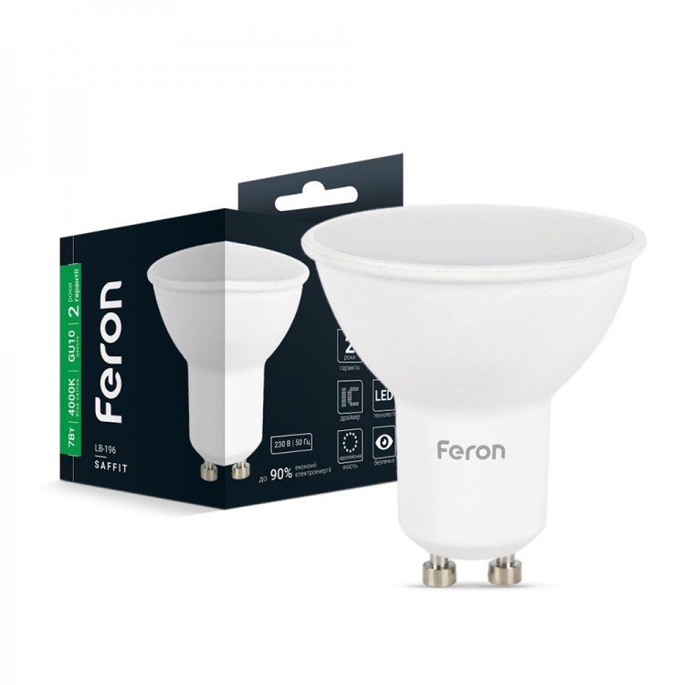 Светодиодная лампа Feron LB-196 7Вт GU10 4000K 25817 : купить по доступной цене от компании “Feron”