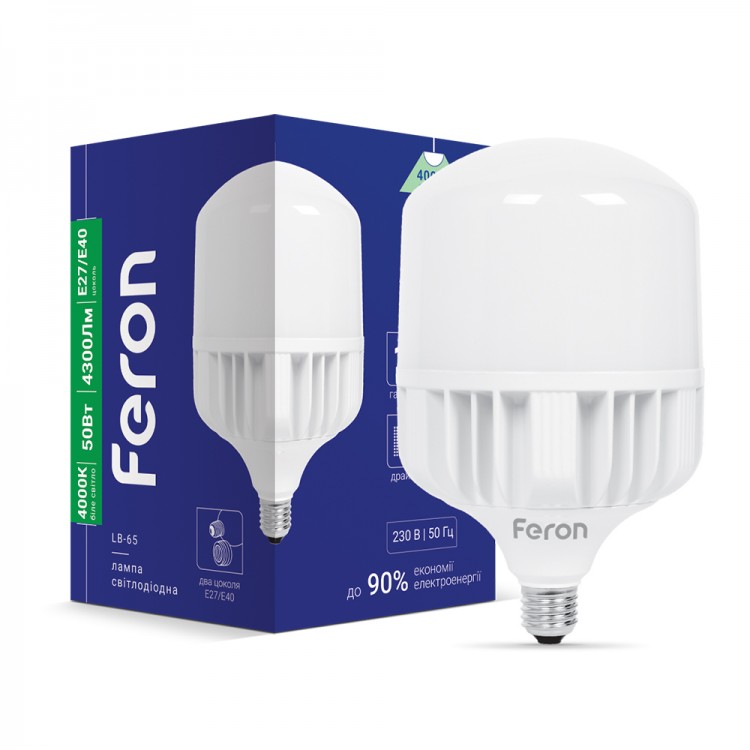 Светодиодная лампа Feron LB-65 50Вт E27-E40 4000K