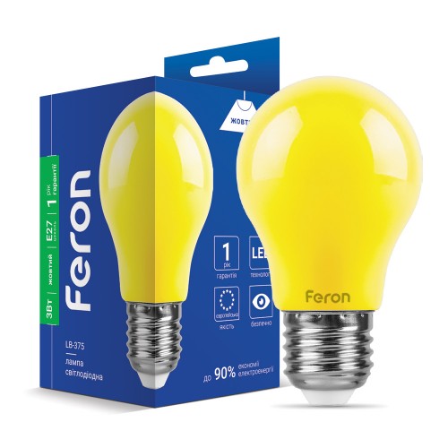 Світлодіодна лампа Feron LB-375 3Вт E27 жовта