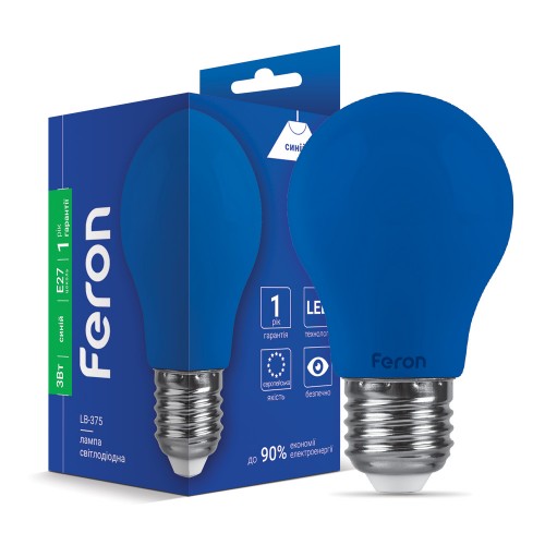 Світлодіодна лампа Feron LB-375 3Вт E27 синя