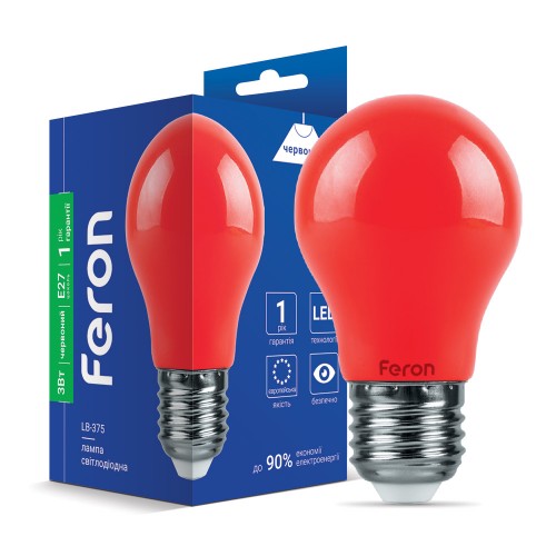 Світлодіодна лампа Feron LB-375 3Вт E27 червона