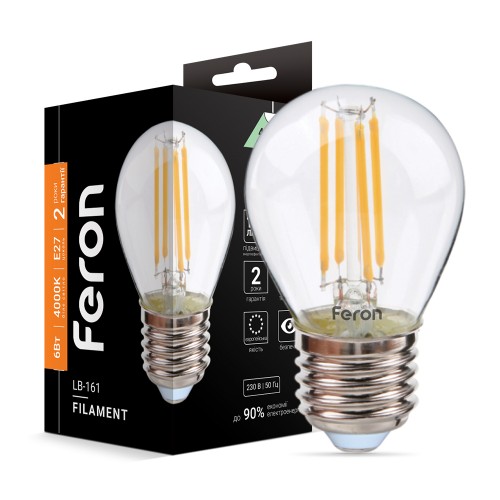 Светодиодная лампа Feron Filament LB-161 6Вт E27 4000K