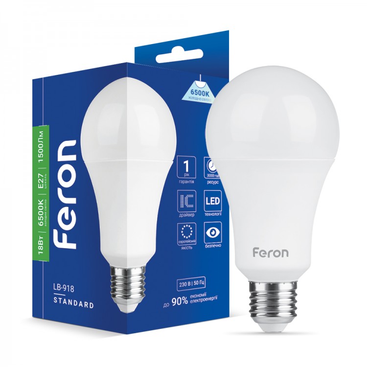 Светодиодная лампа Feron LB-918 18Вт E27 6500K 