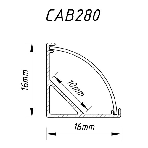 Профіль для світлодіодної стрічки Feron CAB280