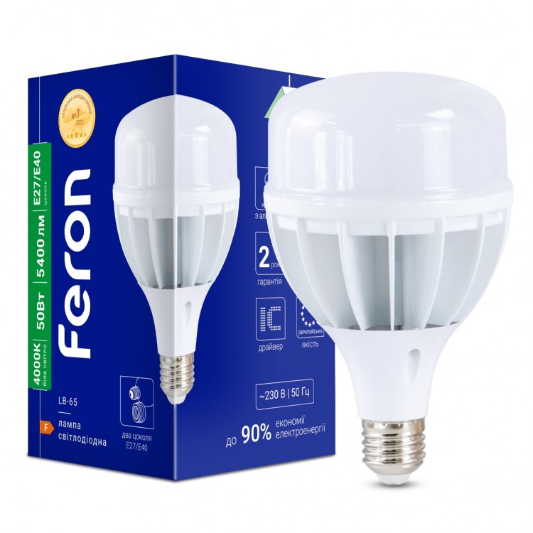 Светодиодная лампа Feron LB-65 50Вт E27-E40 4000K