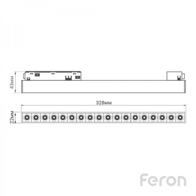 Світлодіодний магнітний трековий світильник Feron MGN300 18Вт 4000K чорний
