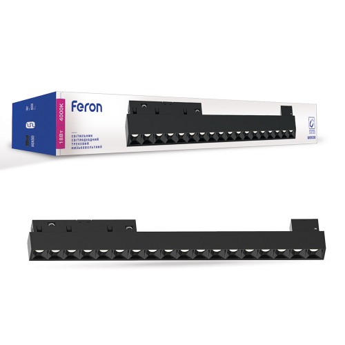 Магнитный трековый светильник Feron MGN300  18W черный