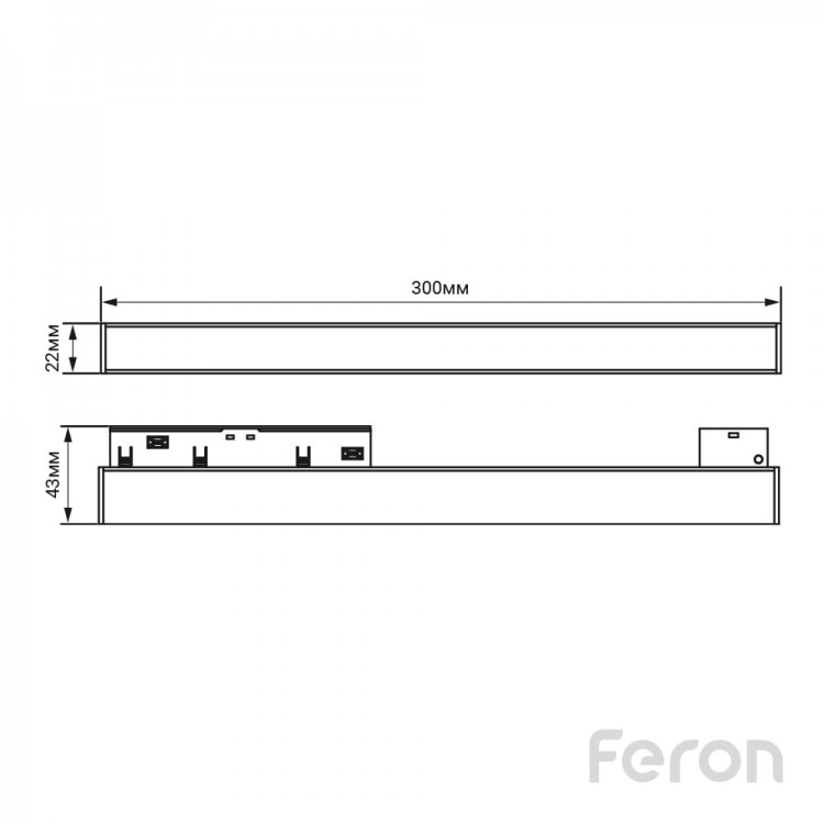 Светодиодный магнитный трековый светильник Feron MGN302 12Вт 4000K черный