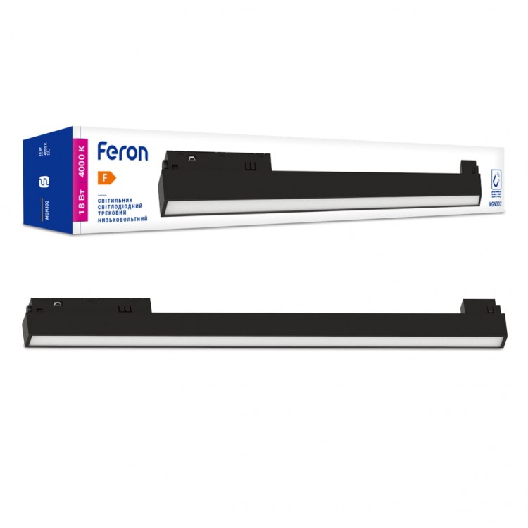 Светодиодный магнитный трековый светильник Feron MGN302 18Вт 4000K черный