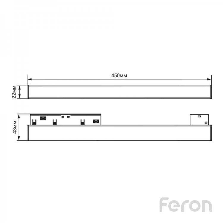 Светодиодный магнитный трековый светильник Feron MGN302 18Вт 4000K черный