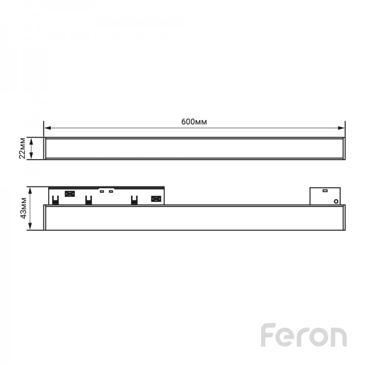 Світлодіодний магнітний трековий світильник Feron MGN302 24Вт 4000K чорний