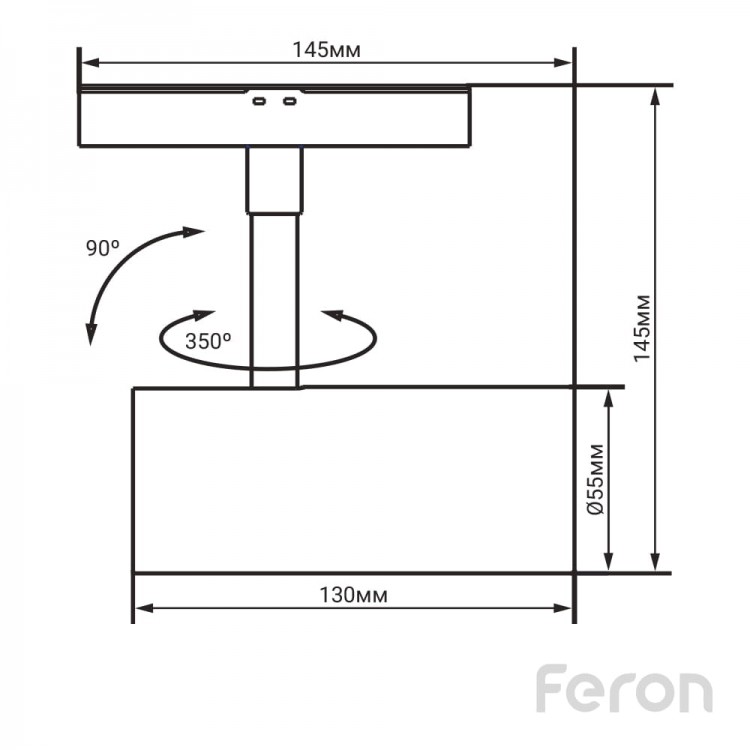 Світлодіодний магнітний трековий світильник Feron MGN303 10Вт 4000K чорний