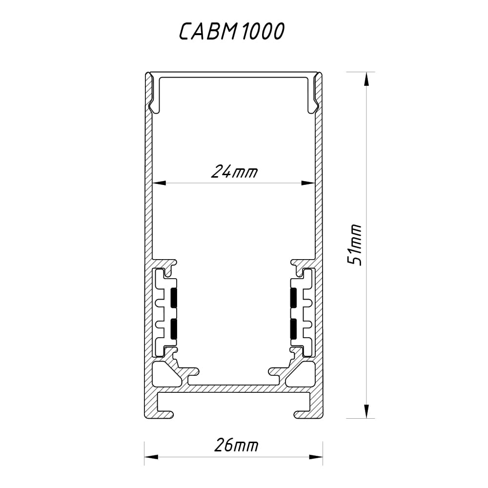 Шинопровод Feron CABM1000 черный накладной 1м