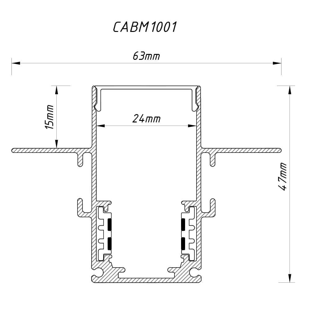 Шинопровод Feron CABM1001 черный встраиваемый 2м