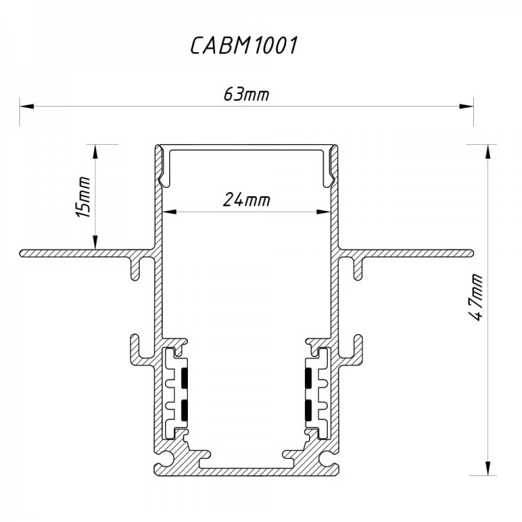 Шинопровод Feron CABM1001 черный встраиваемый 3м