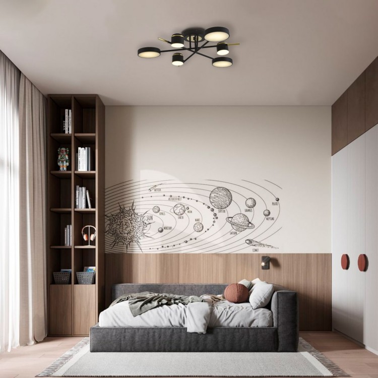 Светодиодная люстра Ardero AL6122ARD STORIA 45Вт черный золото