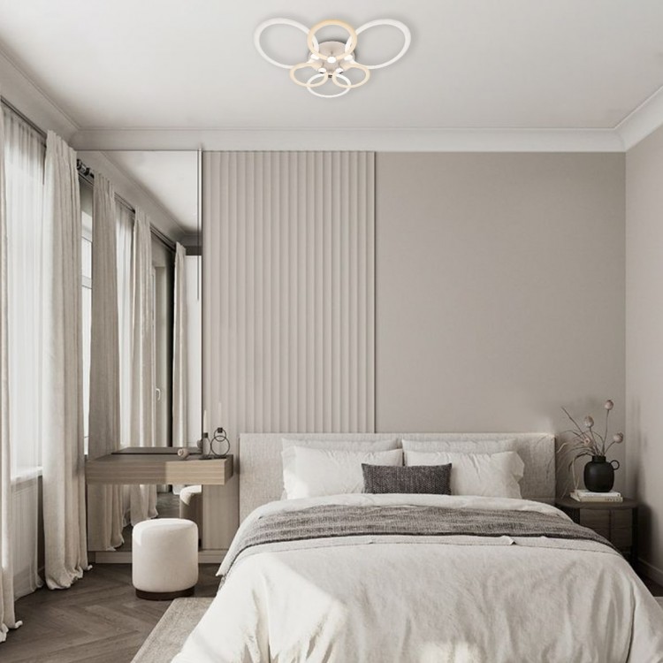 Світлодіодна накладна люстра Ardero AL6136ARD FELICITY 115Вт білий срібло