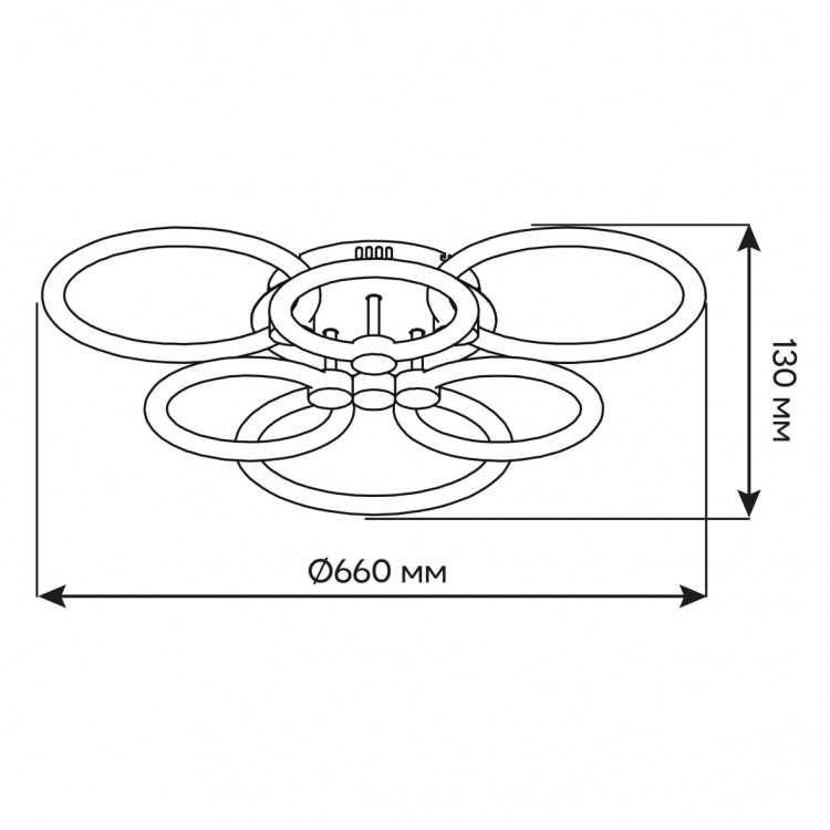Світлодіодна накладна люстра Ardero AL6136ARD FELICITY 115Вт білий срібло