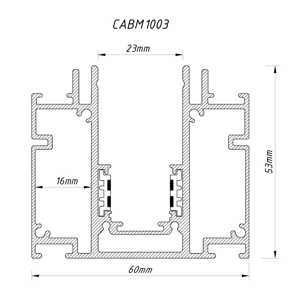Шинопровод Ardero CABM1003 черный встраиваемый 2м