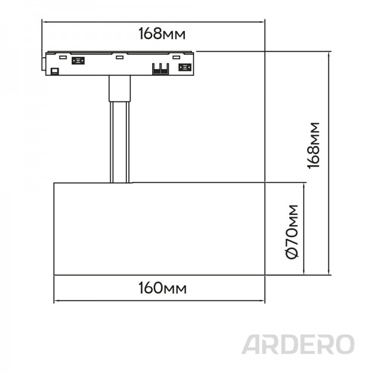 Светодиодный магнитный трековый светильник Ardero MGN303ARD 20Вт 4000K черный