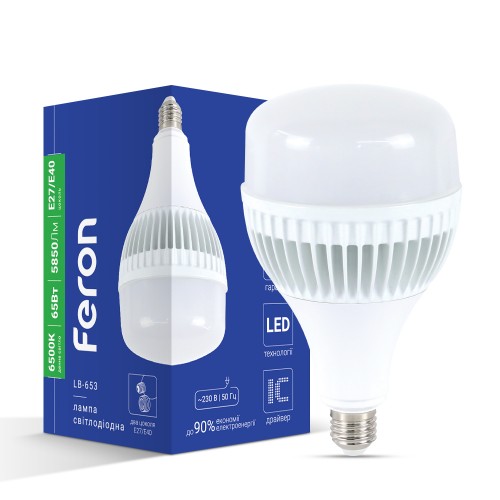 Світлодіодна лампа Feron LB-653 65Вт Е27-E40 6500K