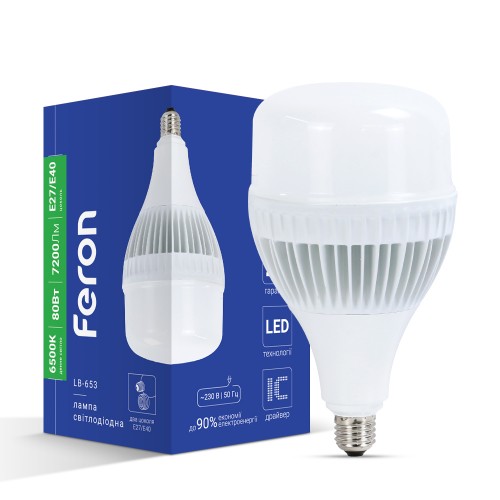 Світлодіодна лампа Feron LB-653 80Вт Е27-E40 6500K