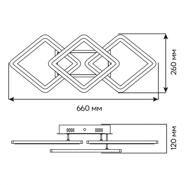 Світлодіодна накладна люстра Ardero AL6143ARD MADEIRA 60Вт білий