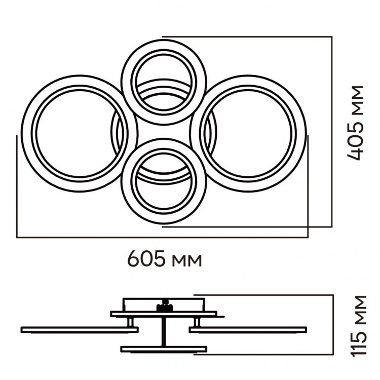Світлодіодна накладна люстра Ardero AL6450ARD SOFT R 72Вт білий