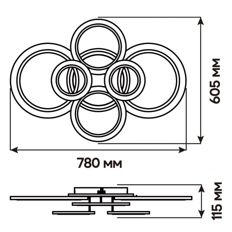 Світлодіодна накладна люстра Ardero AL6460ARD SOFT R 120Вт білий
