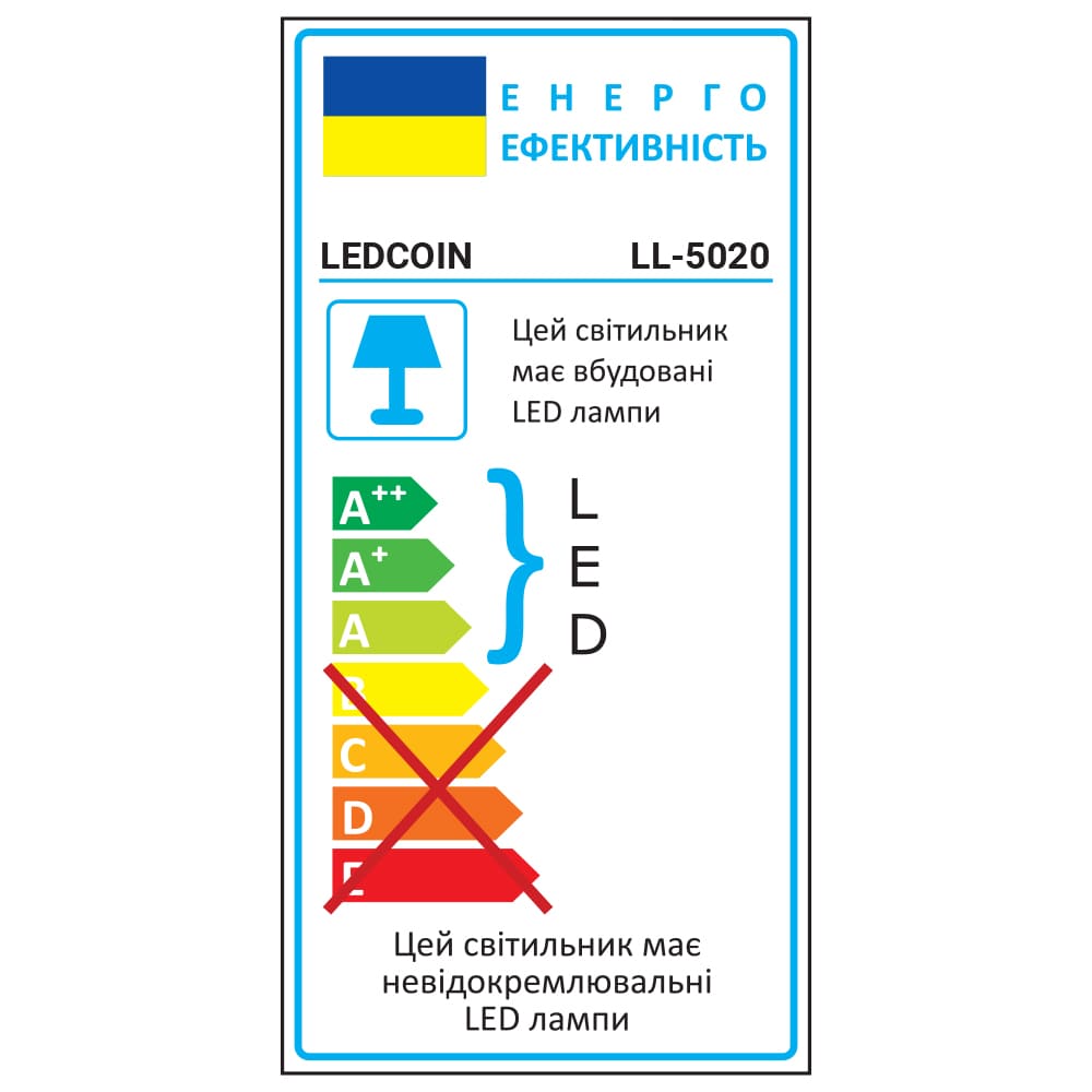 Светодиодний прожектор Ledcoin LL-5020 20Вт 6500K черный