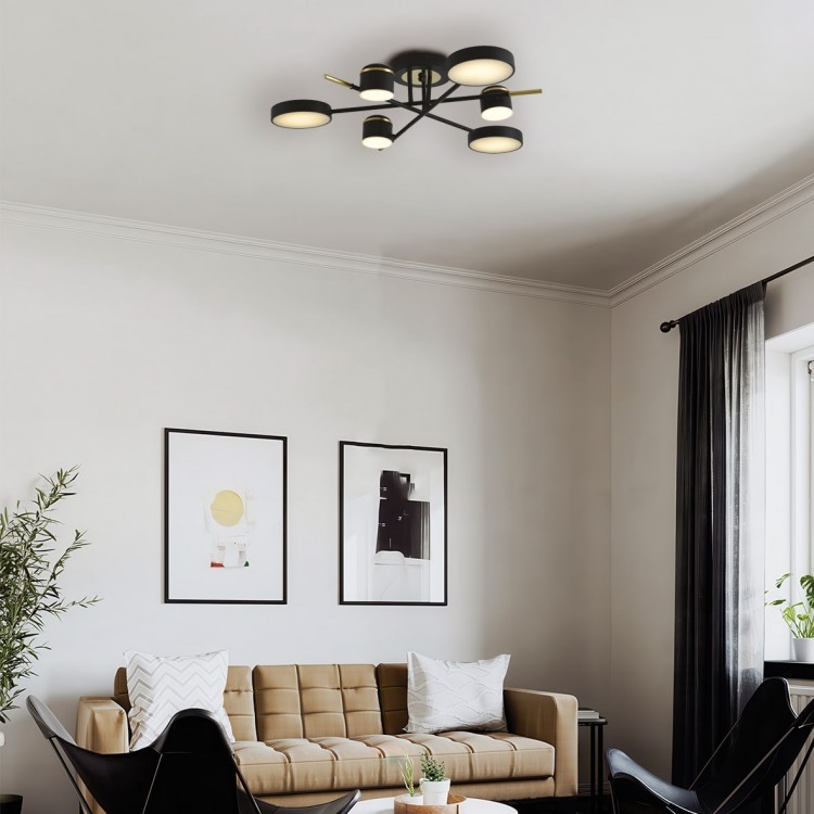 Светодиодная люстра Ardero AL6122ARD STORIA 56Вт черный золото