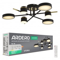 Светодиодная люстра Ardero AL6122ARD STORIA 56Вт черный золото