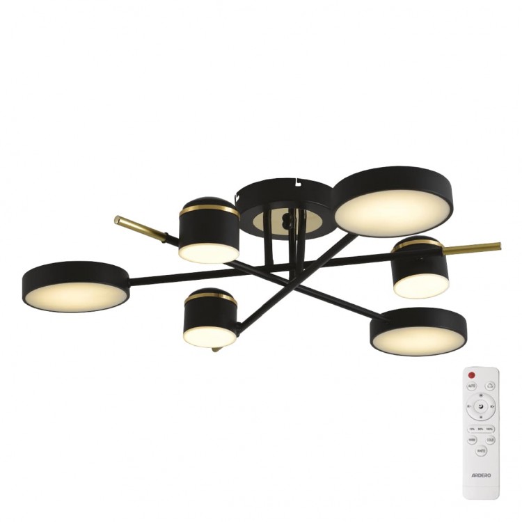 Светодиодная люстра Ardero AL6122ARD STORIA 56Вт черный золото