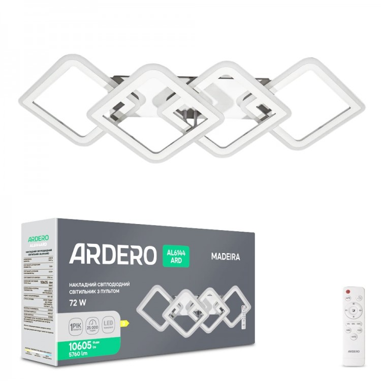 Светодиодная накладная люстра Ardero AL6144ARD MADEIRA 72Вт белый