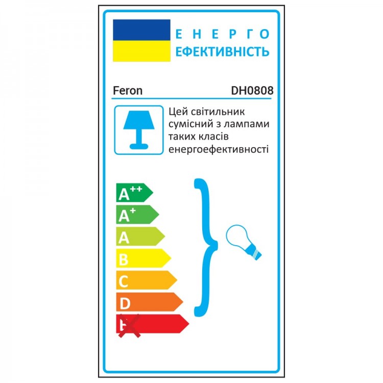 Архітектурний накладний світильник Feron DH0808 під лампу чорний