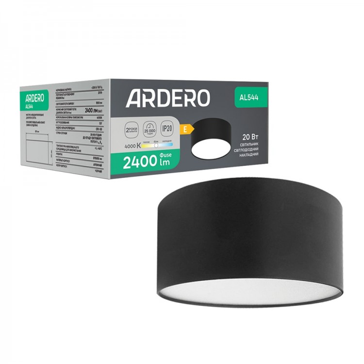 Светодиодный накладной светильник Ardero AL544 20Вт 4000K черный