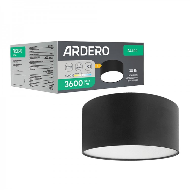 Светодиодный накладной светильник Ardero AL544 30Вт 4000K черный