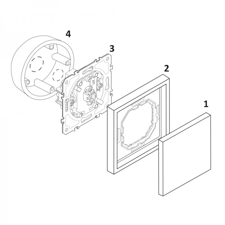 Вимикач 1-клавішний перехресний Ardero EV131-W Soft 10А білий