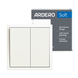 Вимикач 2-клавішний Ardero EV112V-W Soft 10А білий