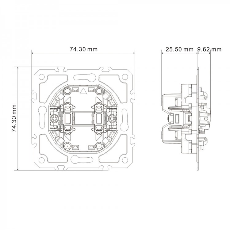 Вимикач 2-клавішний прохідний Ardero EV122-W Soft 10А білий