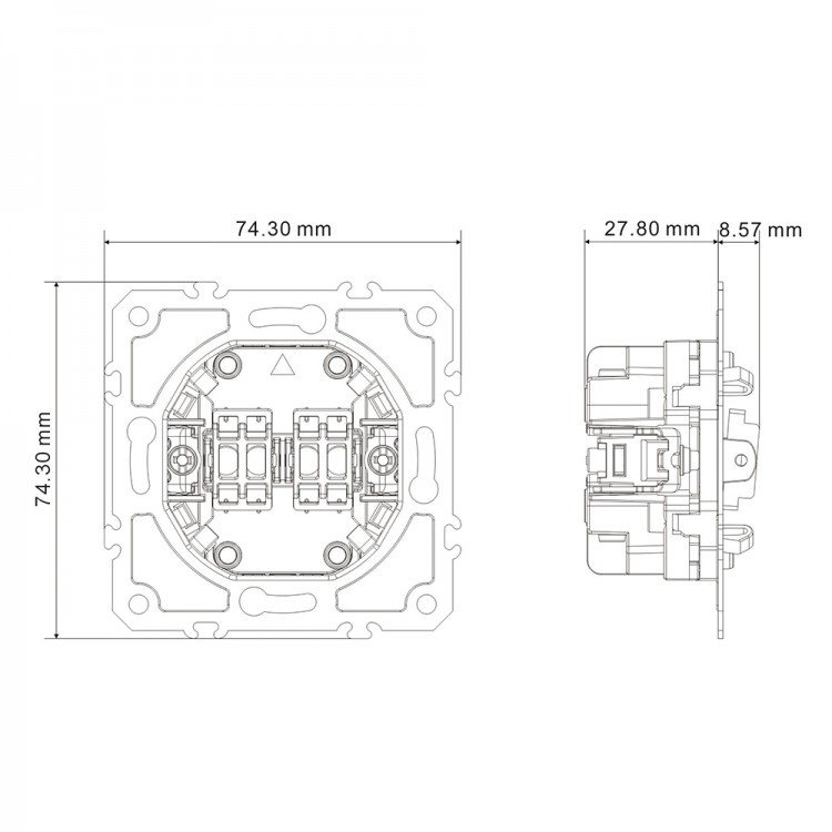 Вимикач 2-клавішний перехресний Ardero EV132-W Soft 10А білий