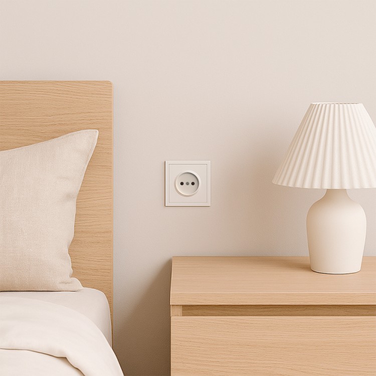 Розетка Ardero ER111-W Soft 16А без заземлення біла