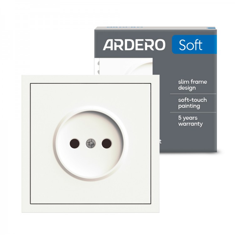 Розетка Ardero ER111-W Soft 16А без заземлення біла